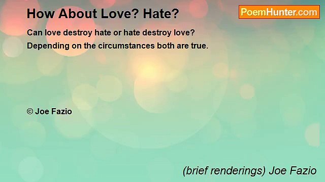 (brief renderings) Joe Fazio - How About Love? Hate?