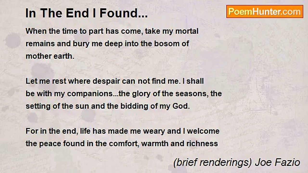 (brief renderings) Joe Fazio - In The End I Found...