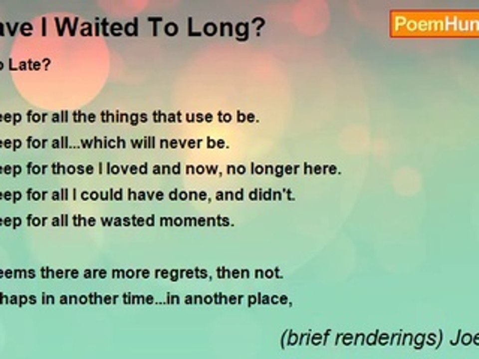 (brief renderings) Joe Fazio - Have I Waited To Long?