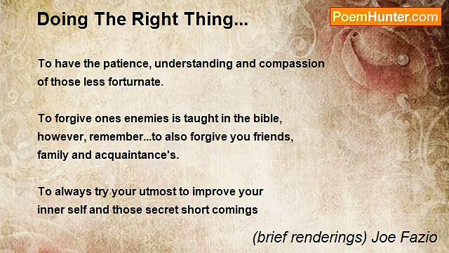 (brief renderings) Joe Fazio - Doing The Right Thing...