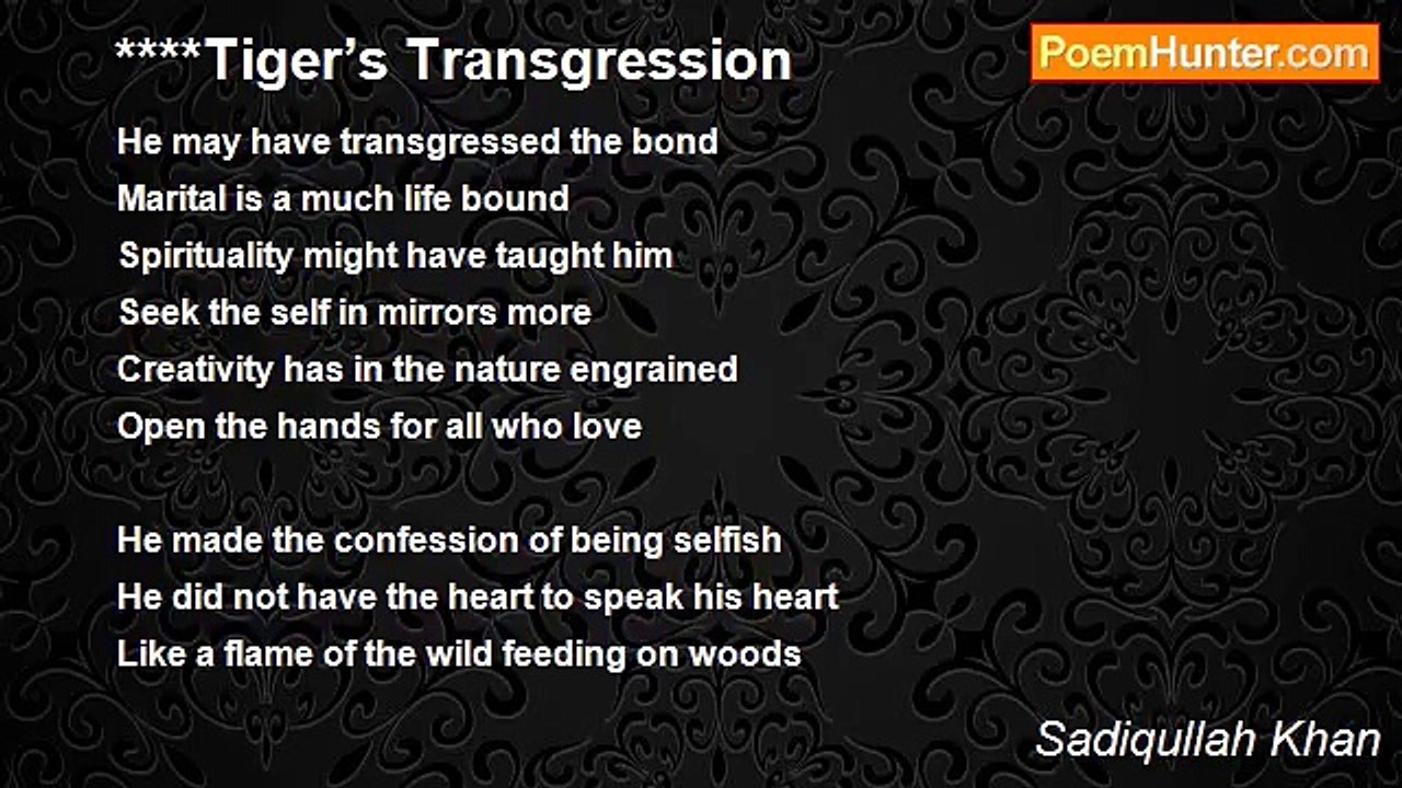 Sadiqullah Khan - ****Tiger’s Transgression