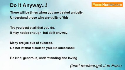 (brief renderings) Joe Fazio - Do It Anyway...!