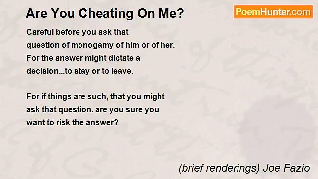 (brief renderings) Joe Fazio - Are You Cheating On Me?