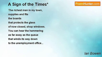 Ian Bowen - A Sign of the Times*
