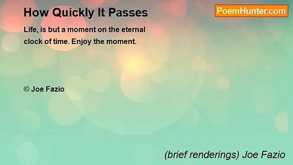 (brief renderings) Joe Fazio - How Quickly It Passes