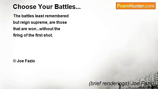 (brief renderings) Joe Fazio - Choose Your Battles...