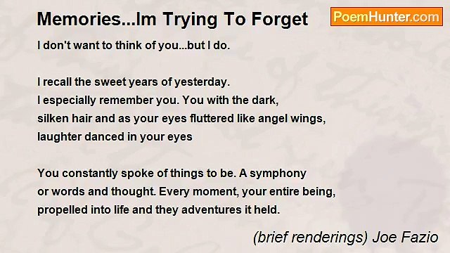 (brief renderings) Joe Fazio - Memories...Im Trying To Forget