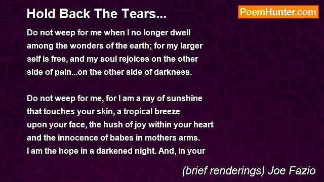 (brief renderings) Joe Fazio - Hold Back The Tears...