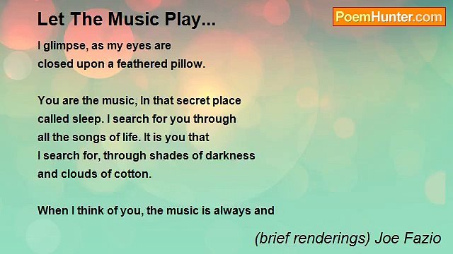 (brief renderings) Joe Fazio - Let The Music Play...