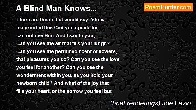 (brief renderings) Joe Fazio - A Blind Man Knows...