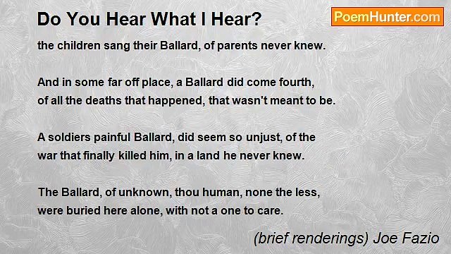 (brief renderings) Joe Fazio - Do You Hear What I Hear?