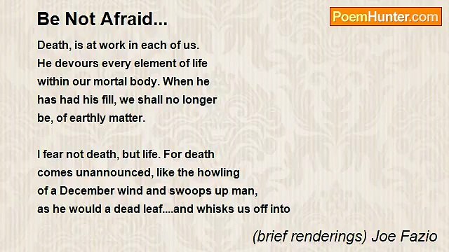 (brief renderings) Joe Fazio - Be Not Afraid...