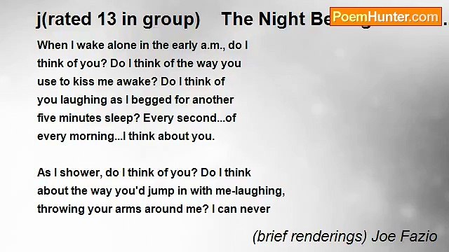 (brief renderings) Joe Fazio - j(rated 13 in group) The Night Belongs To Us...