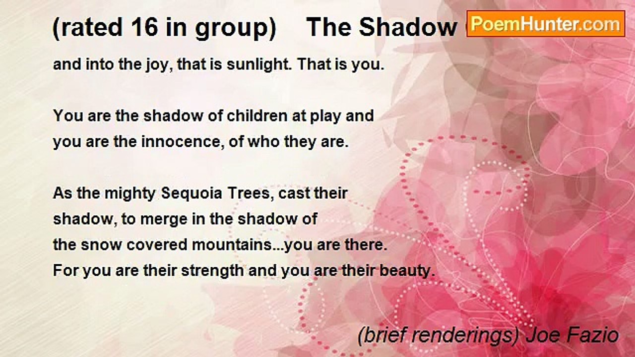 (brief renderings) Joe Fazio - (rated 16 in group)    The Shadow Of You