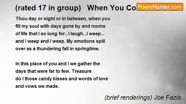 (brief renderings) Joe Fazio - (rated 17 in group) When You Come...