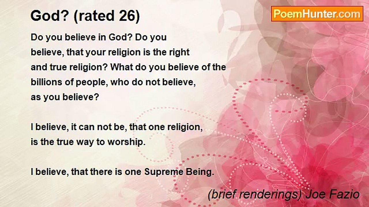 (brief renderings) Joe Fazio - God? (rated 26)