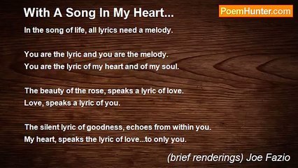 (brief renderings) Joe Fazio - With A Song In My Heart...