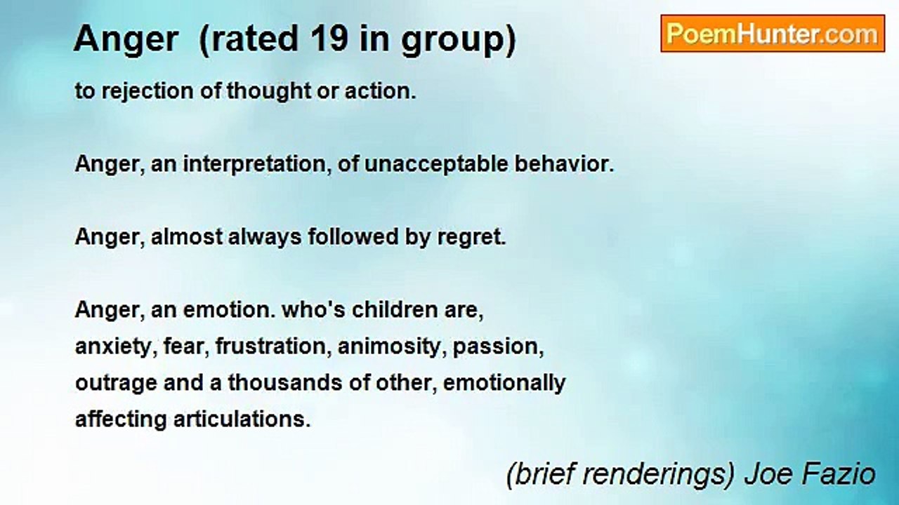 (brief renderings) Joe Fazio - Anger  (rated 19 in group)