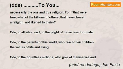 (brief renderings) Joe Fazio - (dde) ...........To You...