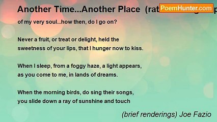 (brief renderings) Joe Fazio - Another Time...Another Place  (rated 20 in group)