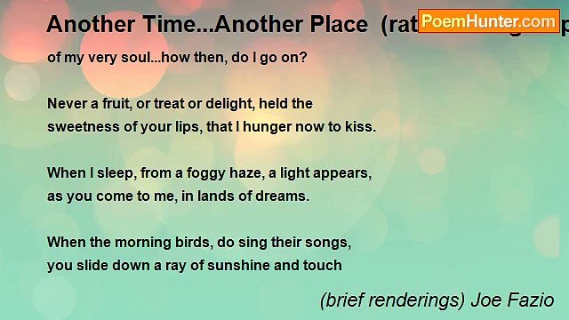 (brief renderings) Joe Fazio - Another Time...Another Place (rated 20 in group)