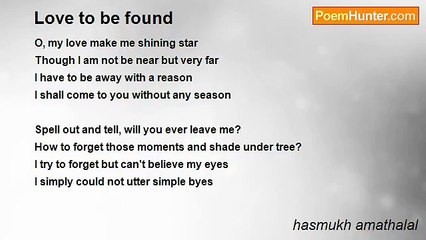 hasmukh amathalal - Love to be found