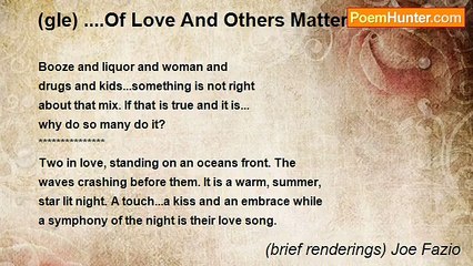 (brief renderings) Joe Fazio - (gle) ....Of Love And Others Matters