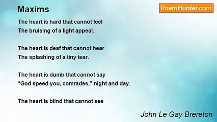 John Le Gay Brereton - Maxims