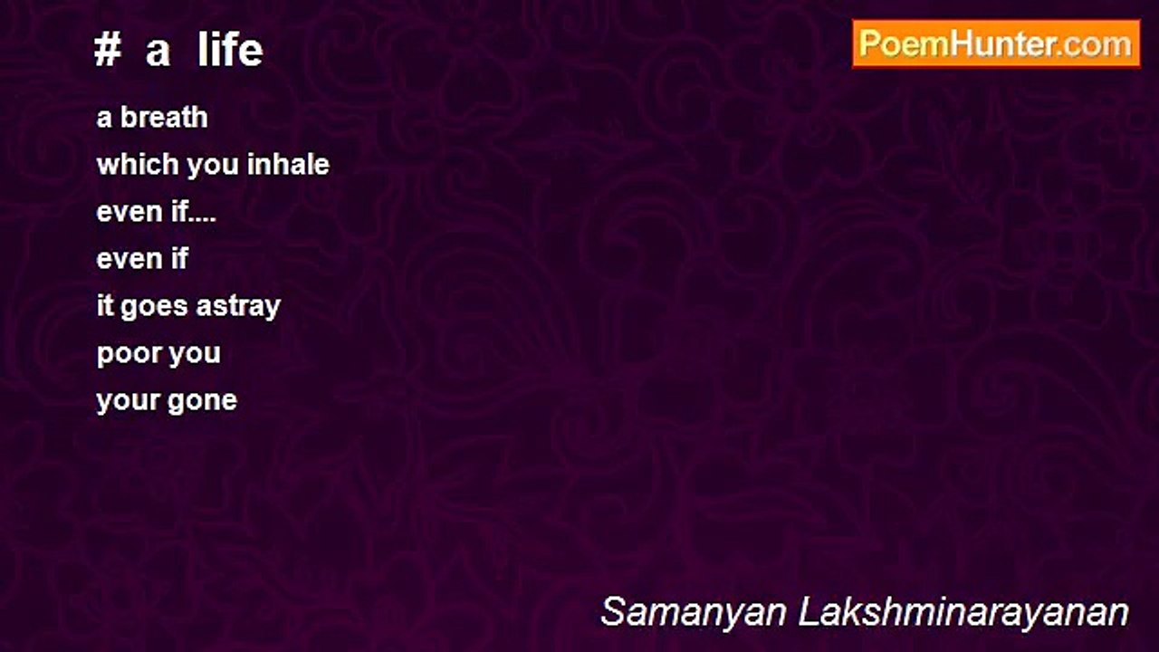 Samanyan Lakshminarayanan - #  a  life