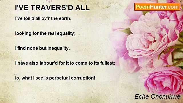 Eche Ononukwe - I'VE TRAVERS'D ALL