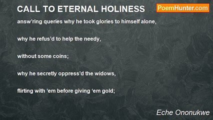 Eche Ononukwe - CALL TO ETERNAL HOLINESS