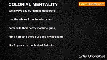 Eche Ononukwe - COLONIAL MENTALITY
