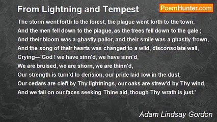 Adam Lindsay Gordon - From Lightning and Tempest