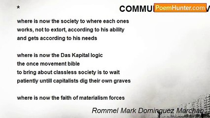 Rommel Mark Dominguez Marchan - *                                          COMMUNISM LEFTOVER AND MARXIAN LOGIC