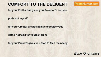 Eche Ononukwe - COMFORT TO THE DELIGENT