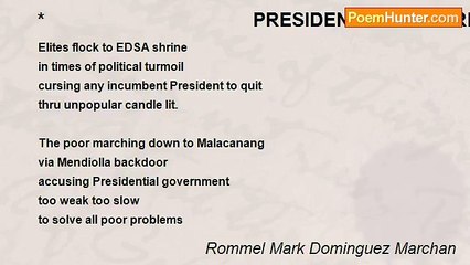 Rommel Mark Dominguez Marchan - *                                       PRESIDENTIAL GOVERNMENT AND POOR VOTERS