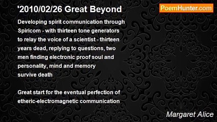 Margaret Alice - '2010/02/26 Great Beyond