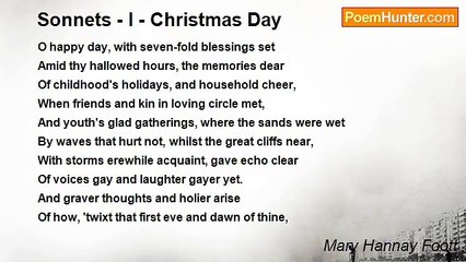 Mary Hannay Foott - Sonnets - I - Christmas Day