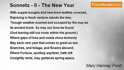 Mary Hannay Foott - Sonnets - II - The New Year