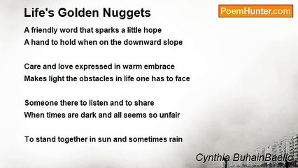 Cynthia BuhainBaello - Life's Golden Nuggets