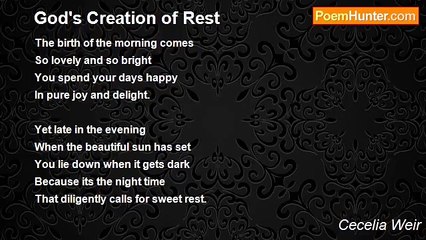 Cecelia Weir - God's Creation of Rest