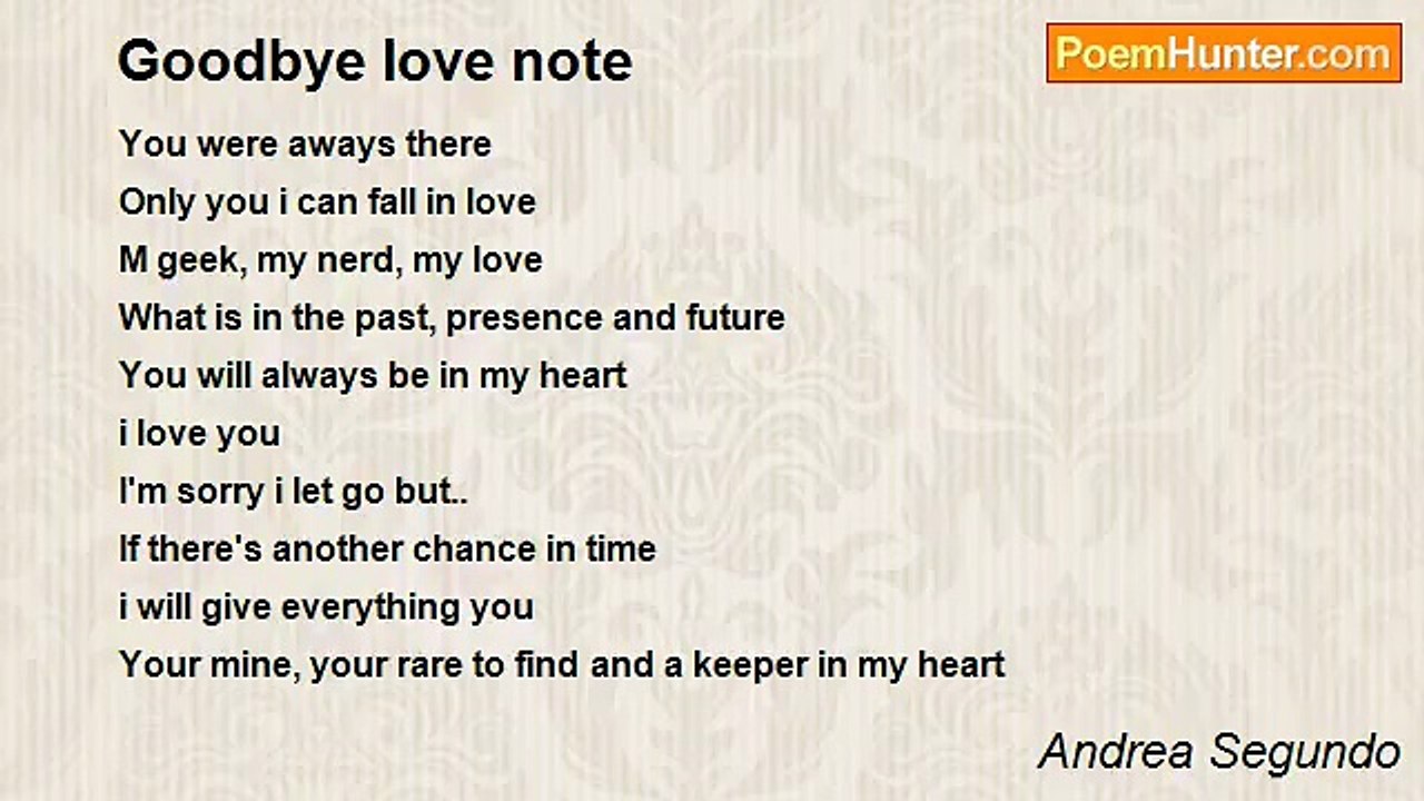 Andrea Segundo - Goodbye love note