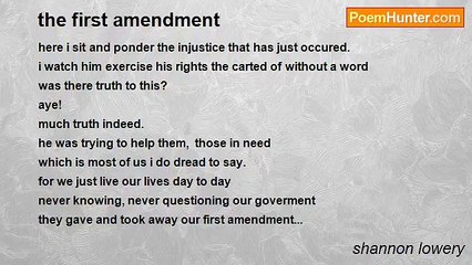 shannon lowery - the first amendment