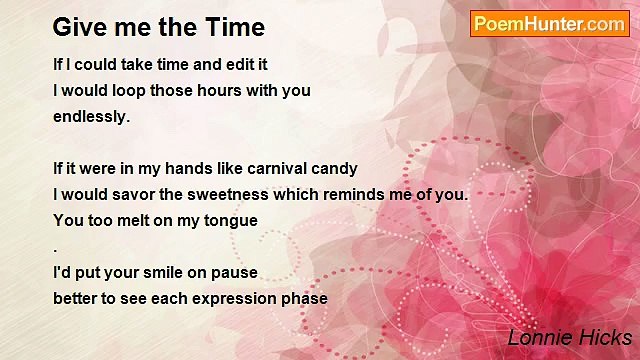 Lonnie Hicks - Give me the Time