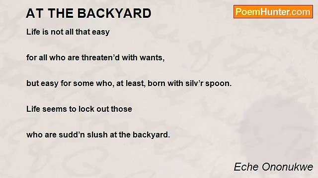 Eche Ononukwe - AT THE BACKYARD