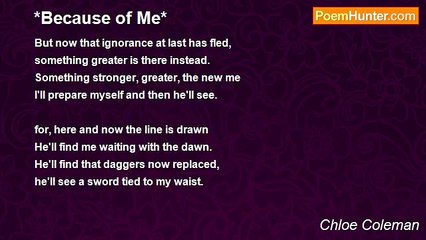Chloe Coleman - *Because of Me*