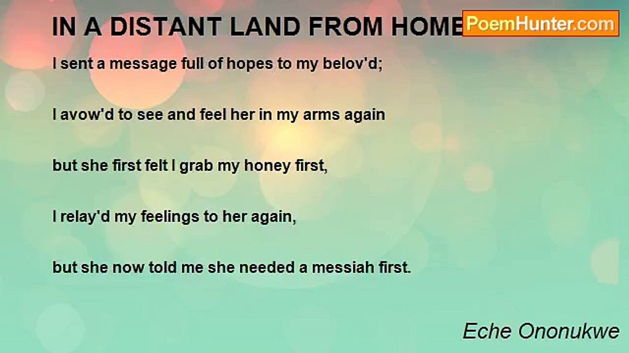 Eche Ononukwe - IN A DISTANT LAND FROM HOME