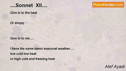 Atef Ayadi - ....Sonnet  XII....