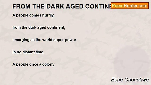 Eche Ononukwe - FROM THE DARK AGED CONTINENT