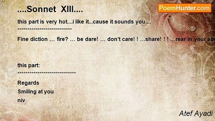 Atef Ayadi - ....Sonnet  XIII....